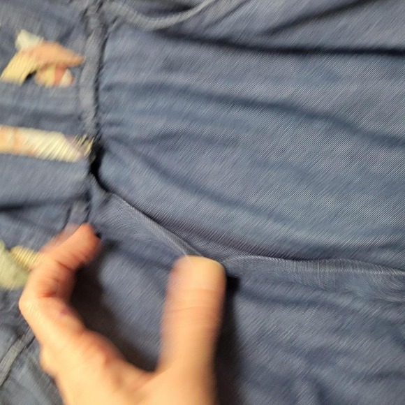 Vintage blue denim cottagecire jumpsuit with quikted details and pockets 90s - Picture 6 of 8